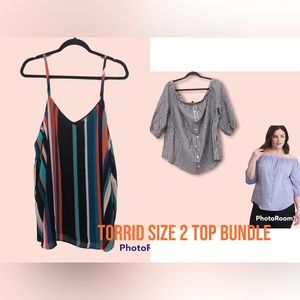 Torrid tank and off shoulder blouse bundle